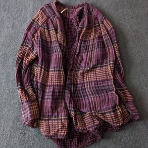 Free People Multicolor Plaid Shirt